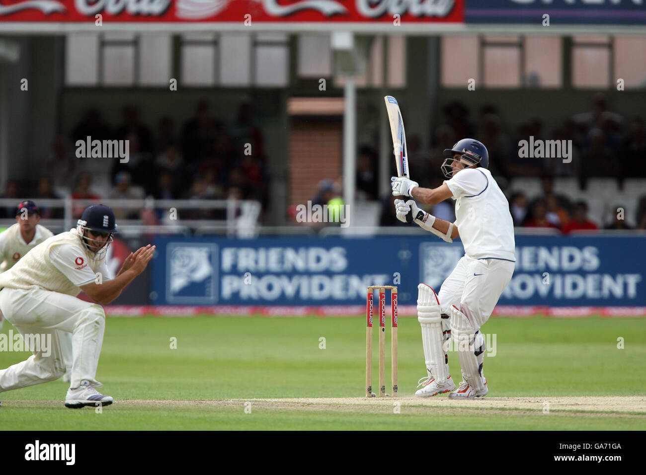 Cricket - npower Second Test - England gegen Indien - Tag drei - Trent Bridge. Der indische Sourav Ganguly in Aktion am dritten Tag des zweiten Npower-Testmatches in Trent Bridge, Nottingham. Stockfoto