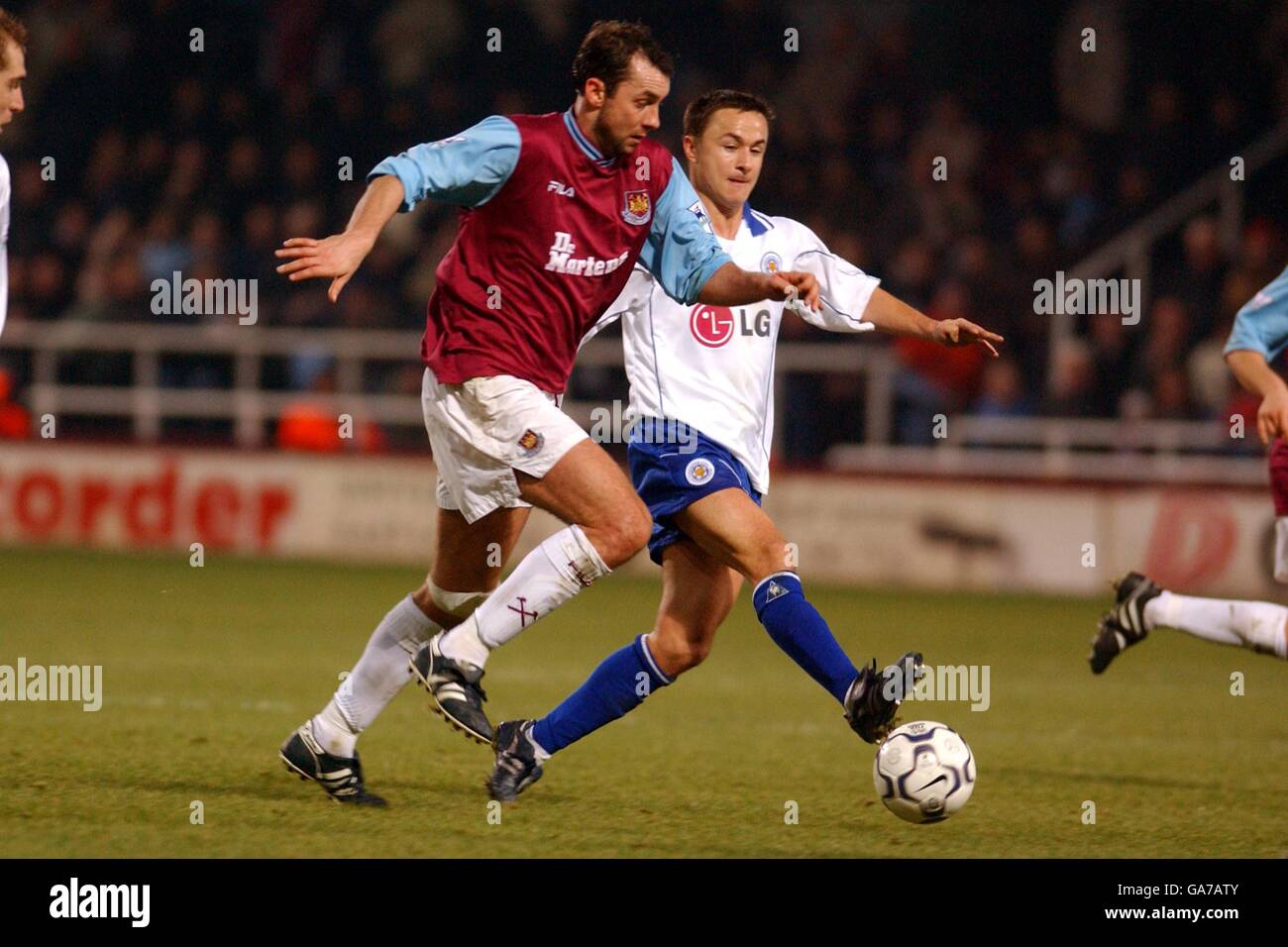 Fußball - FA Barclaycard Premiership - West Ham United gegen Leicester City Stockfoto