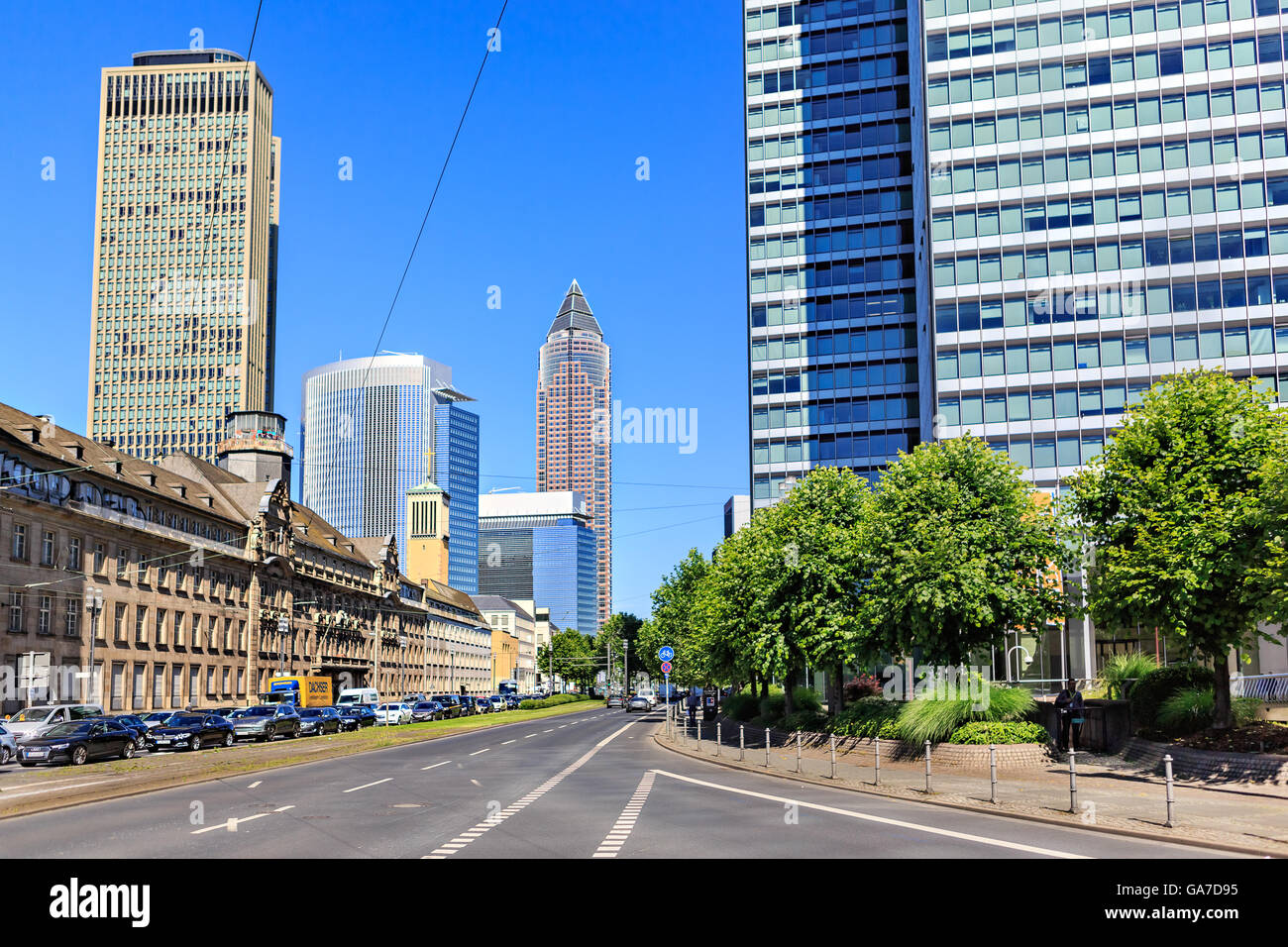 FRANKFURT am MAIN, Deutschland - ca. Juni 2016: Die Stadt Frankfurt am Main, Deutschland Stockfoto