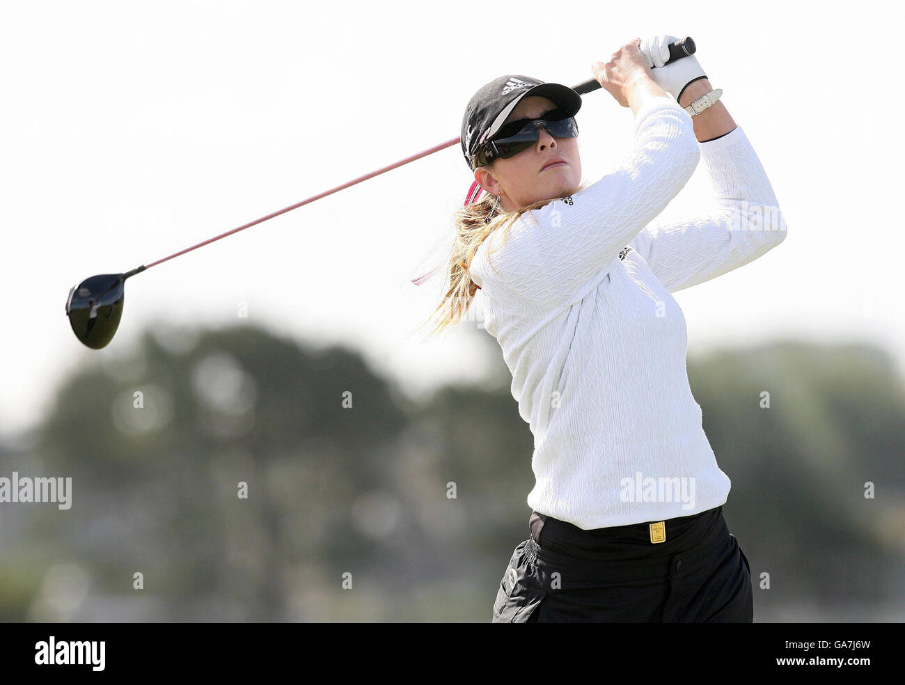 Die USA Paula Creamer T-Shirts am 3. Während der Ricoh Women's British Open am Old Course, St Andrews, Schottland. Stockfoto
