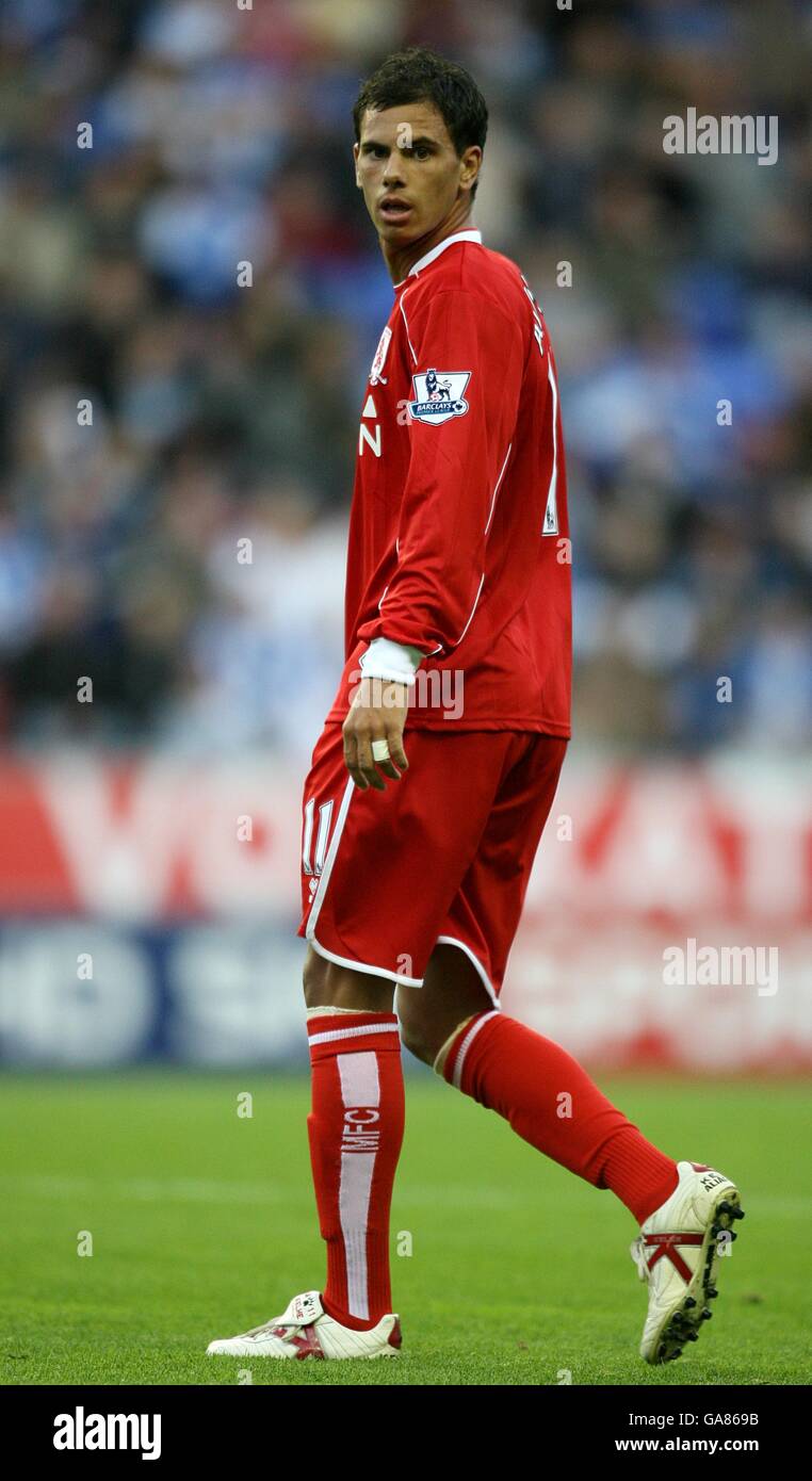 Fußball - Barclays Premier League - Wigan Athletic gegen Middlesbrough - JJB Stadium. Jeremie Aliadiere, Middlesbrough Stockfoto