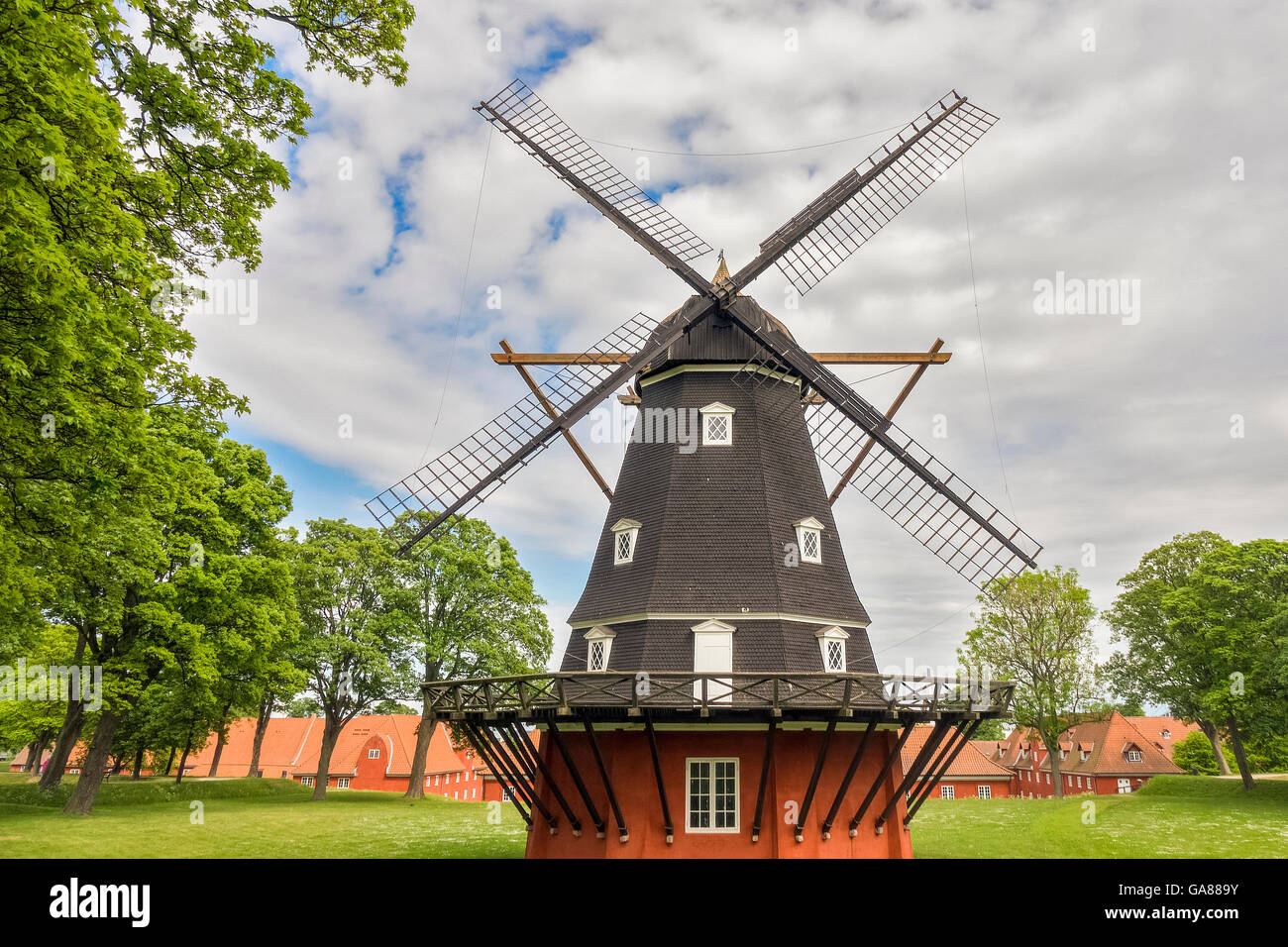 Windmühle an der Festung Kastellet Kopenhagen Dänemark Stockfoto