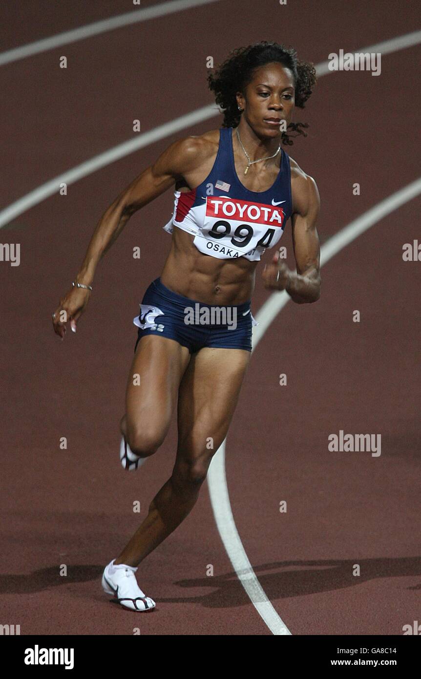 Leichtathletik - IAAF Leichtathletik-Weltmeisterschaften - Osaka 2007 - Nagai-Stadion. Die USA Sanya Richards während des 200 Meter Viertelfinales Stockfoto