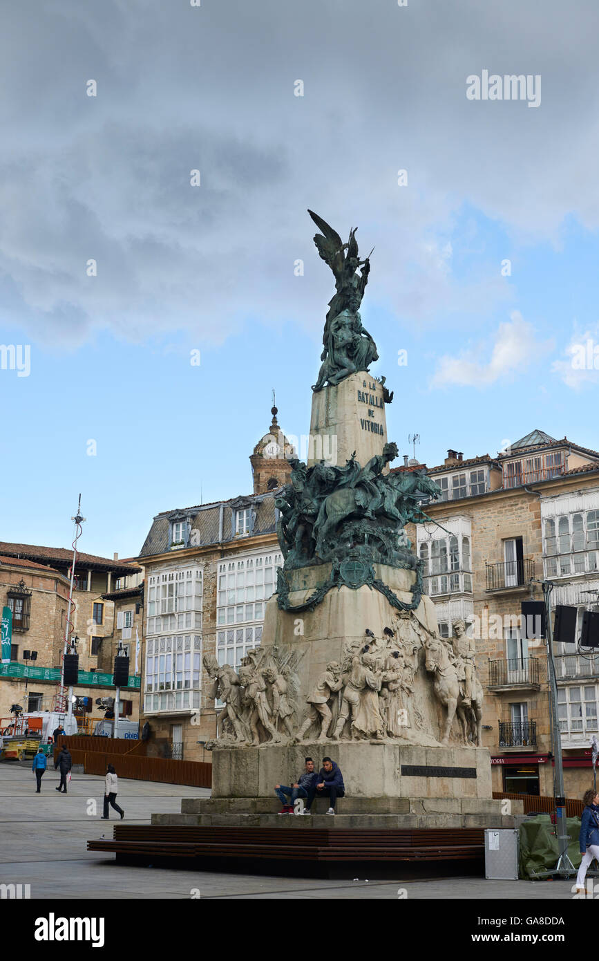 La Batalla de Vitoria Denkmal, Vitoria-Gasteiz, Alava, Baskenland, Baskenland, Spanien, Europa Stockfoto