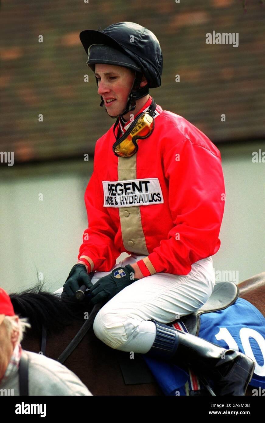 Pferderennen - Brighton Races. G.Baker, Jockey Stockfoto