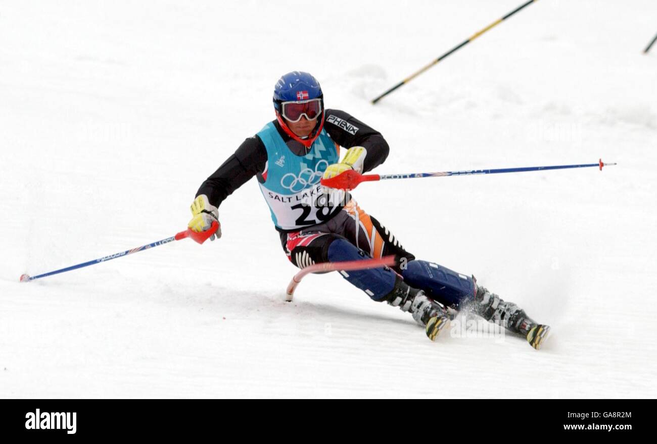 Olympischen Winterspiele - Salt Lake City 2002 - Alpine Ski - Slalom Herren Stockfoto
