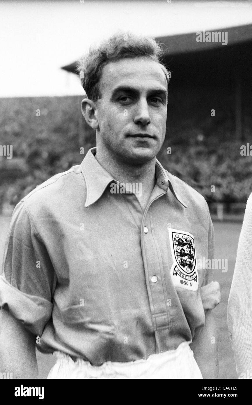 Fußball - freundlich - England gegen Argentinien. Billy Wright, England Kapitän Stockfoto