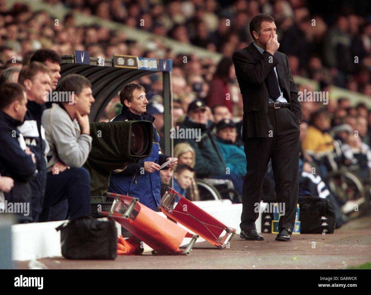 Fußball - FA Barclaycard Premiership - Leeds United / Blackburn Rovers. Blackburn-Manager Graeme Souness kann nicht glauben, wie schlecht sein Team spielt Stockfoto