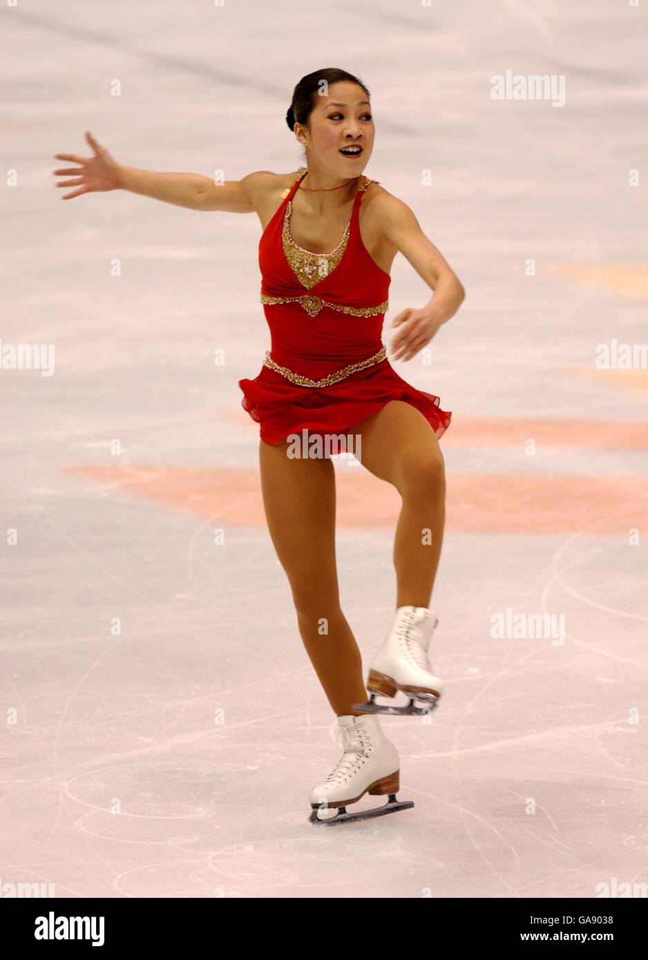 Olympische Winterspiele - Salt Lake City 2002 - Eiskunstlauf - Freies Frauenprogramm. Michelle Kwan aus den USA auf dem Weg zur Bronzemedaille Stockfoto