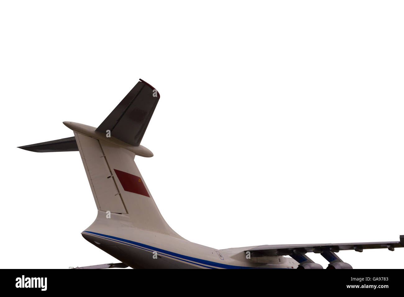 Sowjetische Flugzeug Tail, Isolated on White Background Stockfoto