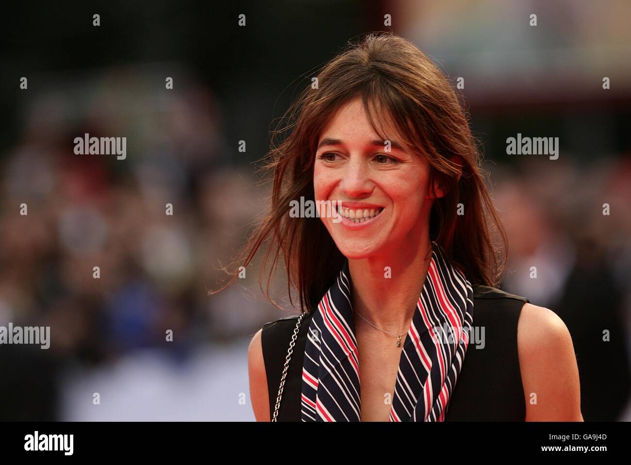 Charlotte Gainsbourg kommt zur Premiere von "I'm Not There", während des Filmfestivals in Venedig in Italien. Stockfoto