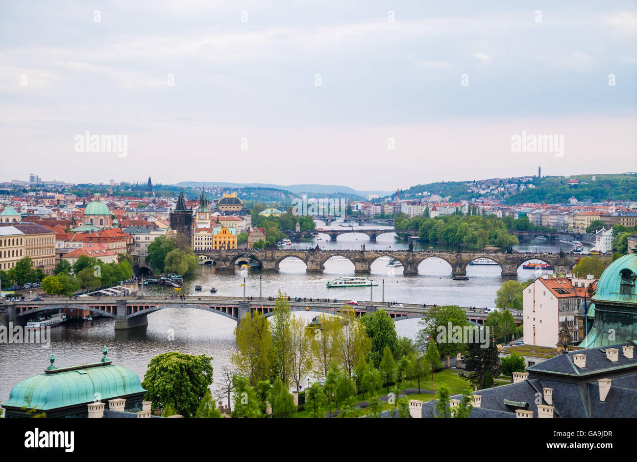 Prager Panorama Skyline der Stadt, Tschechische Republik Stockfoto