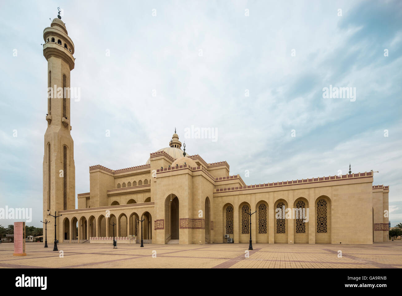 Außenfassade, Al Fateh Moschee, Manama, Bahrain Stockfoto