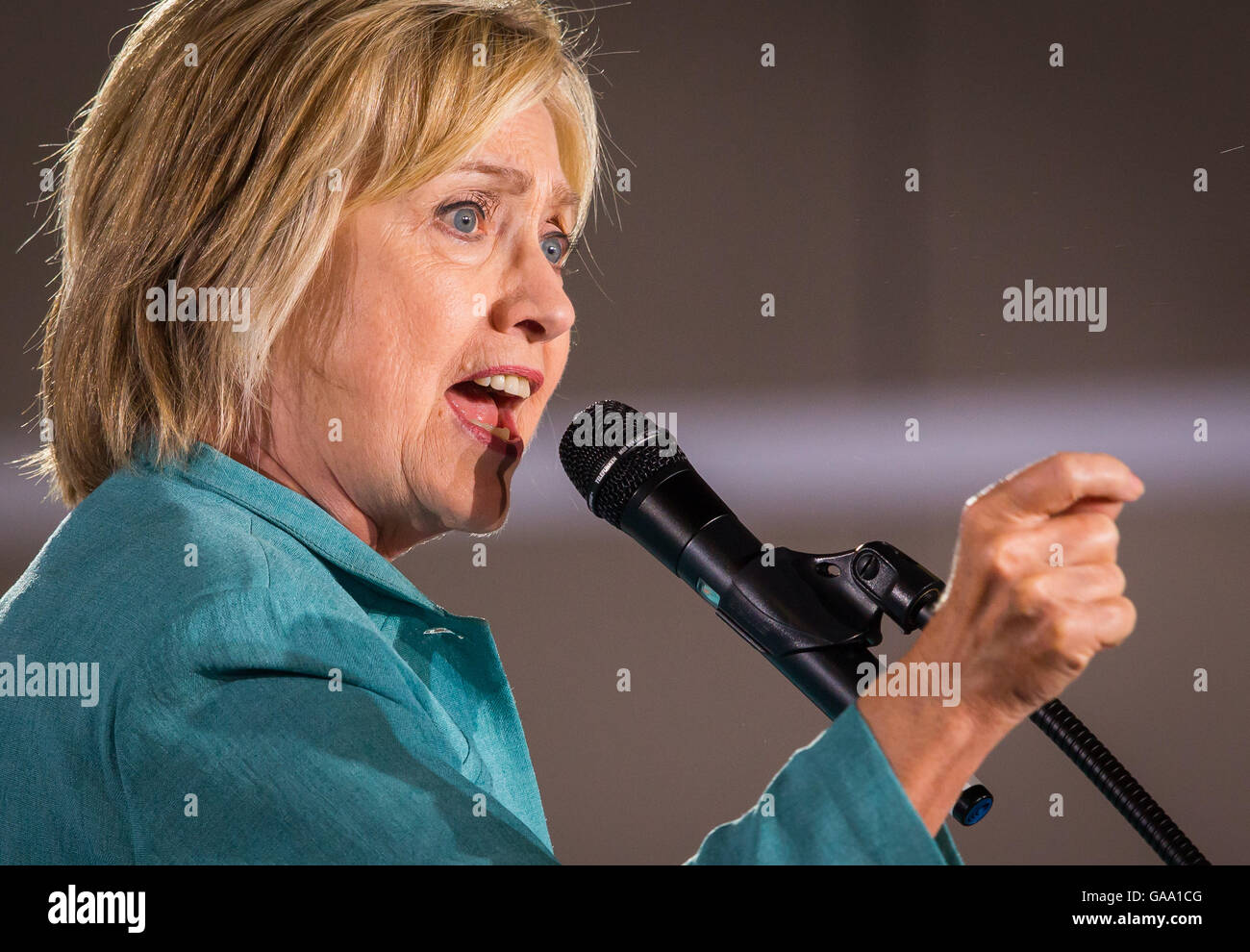Las Vegas, Nevada, USA. 4. August 2016. Hillary Clinton Rallye in IBEW lokalen 357 Hall in Las Vegas, NV am 4. August 2016. Bildnachweis: MediaPunch Inc/Alamy Live-Nachrichten Stockfoto