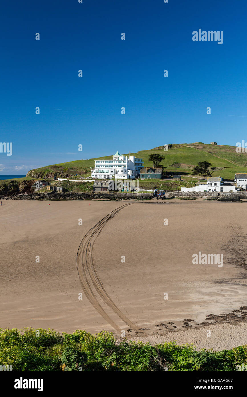 Art-deco-Stil Hotel auf Burgh Island, South Devon, England, UK Stockfoto