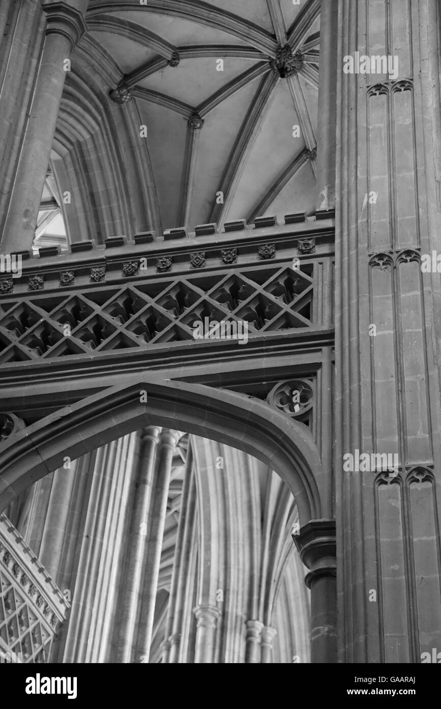 Innenraum der Kathedrale von Canterbury. Canterbury, England. Stockfoto