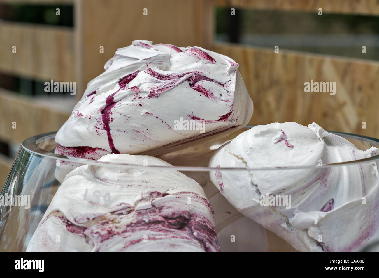 Französische Vanille Baiser Cookies closeup Stockfoto