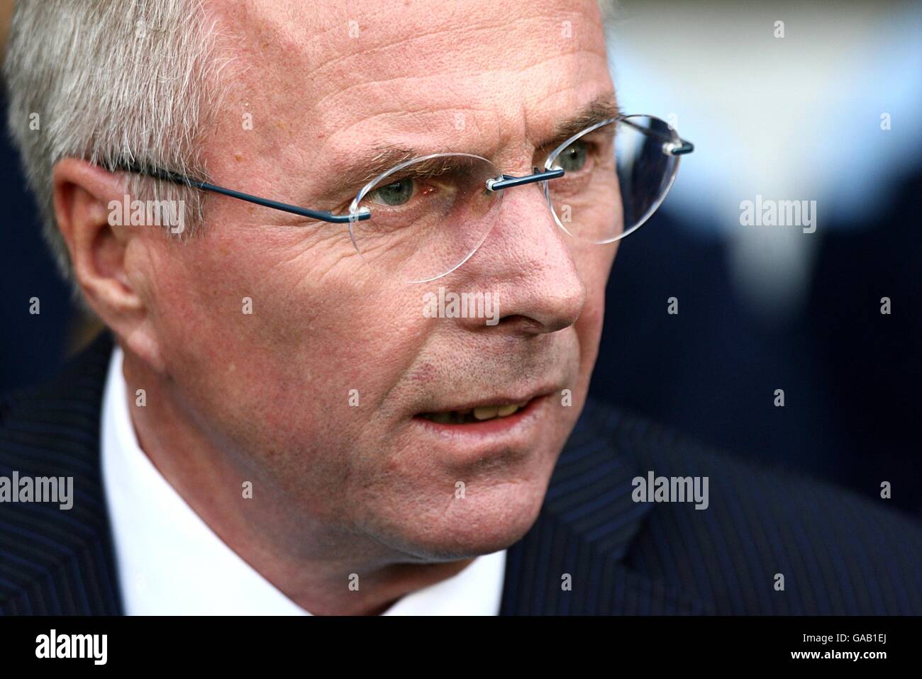 Fußball - Barclays Premier League - Fulham gegen Manchester City - Craven Cottage. Sven Goran Eriksson, Manager von Manchester City Stockfoto