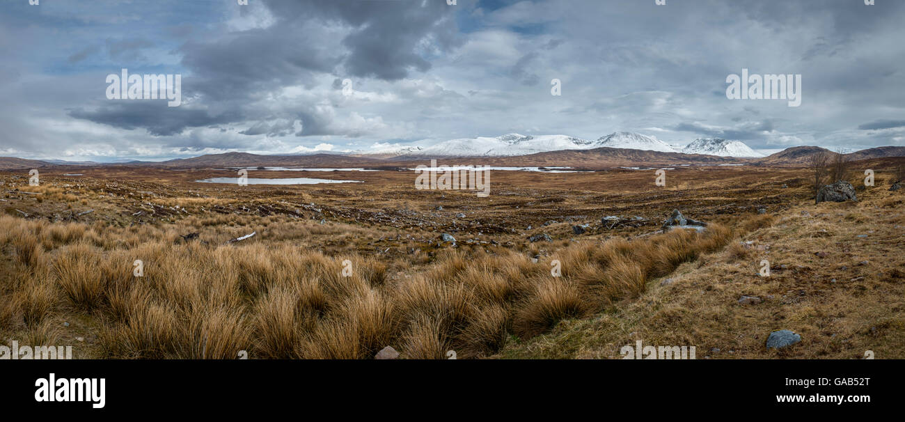 Rannoch Moor und die Berge von Glencoe, Schottland. Stockfoto
