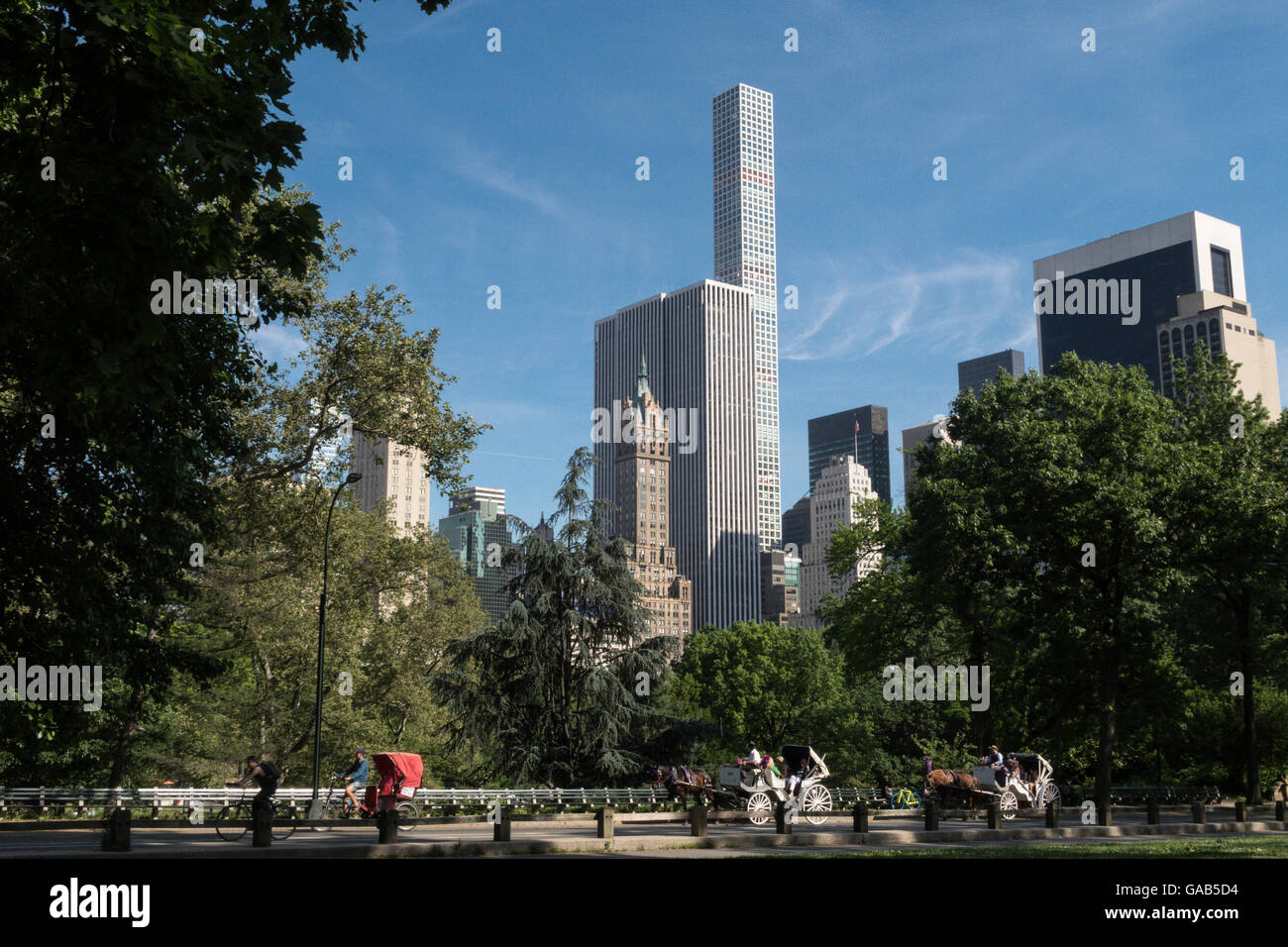 Central Park und die Skyline von Midtown Manhattan, NYC Stockfoto