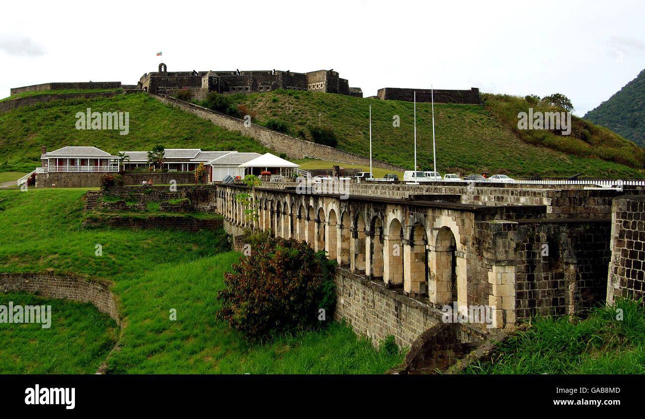 Brimstone Hill Fortress. Brimstone Hill Fortress, St. Kitts. Stockfoto