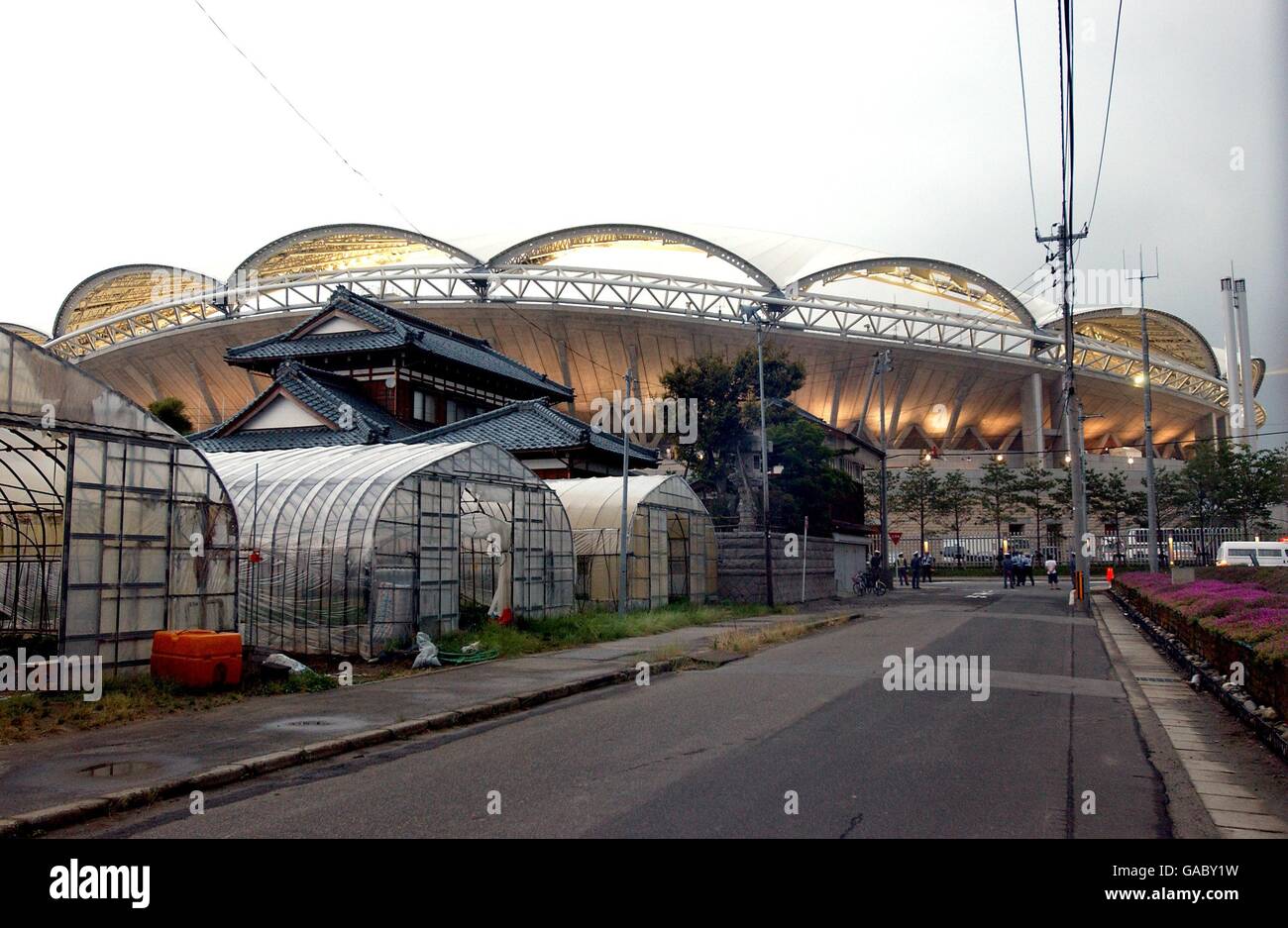 Fußball - FIFA Fußball-Weltmeisterschaft 2002 - zweite Runde - Dänemark gegen England. Eine allgemeine Ansicht des Big Swan Stadions in Niigata Stockfoto