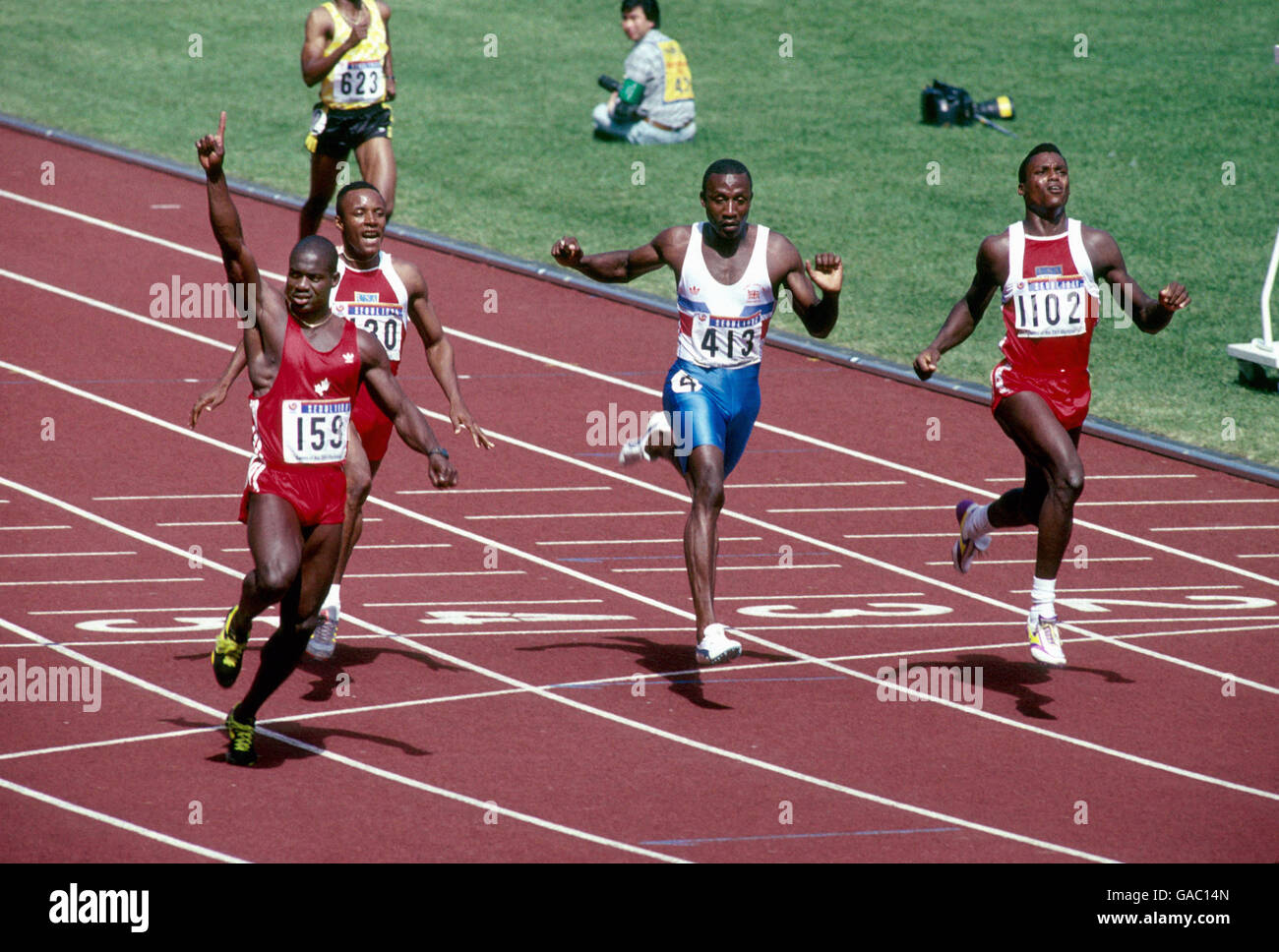 Leichtathletik Olympische Spiele Seoul Manner 100m Finale Stockfotografie Alamy