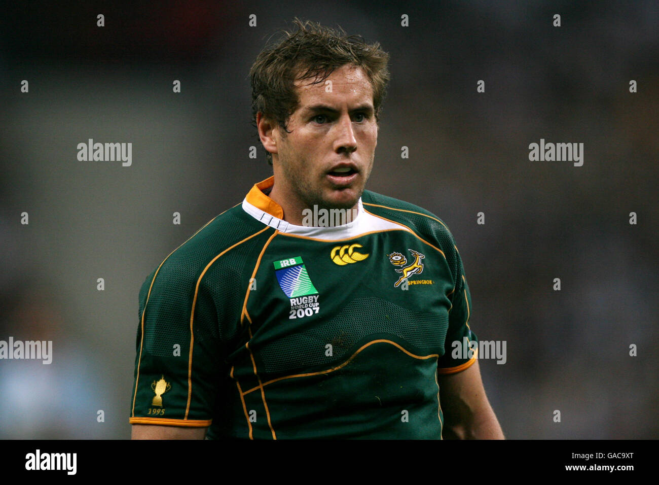 Rugby Union - IRB Rugby-Weltmeisterschaft 2007 - Halbfinale - Südafrika gegen Argentinien - Stade de France. Butch James, Südafrika Stockfoto