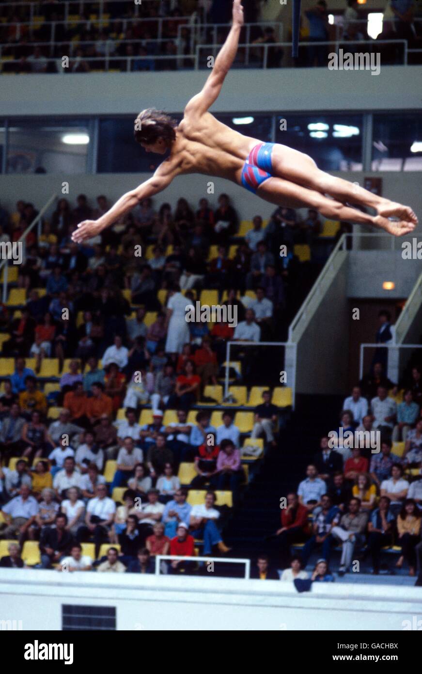 Tauchen - Olympische Spiele In Moskau 1980. Chris Slode, Großbritannien Stockfoto