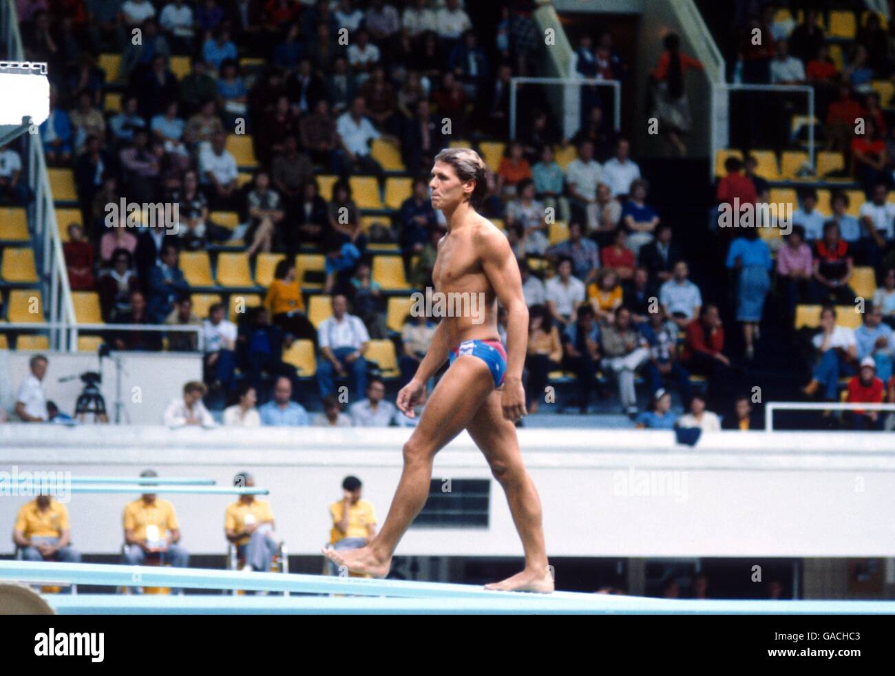 Tauchen - Olympische Spiele In Moskau 1980. Chris Slode, Großbritannien Stockfoto