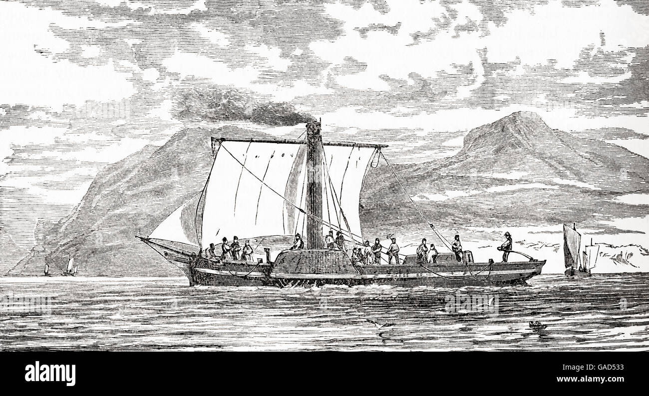 Der Raddampfer "Comet", erbaut von Henry Bell im Jahre 1812. Stockfoto