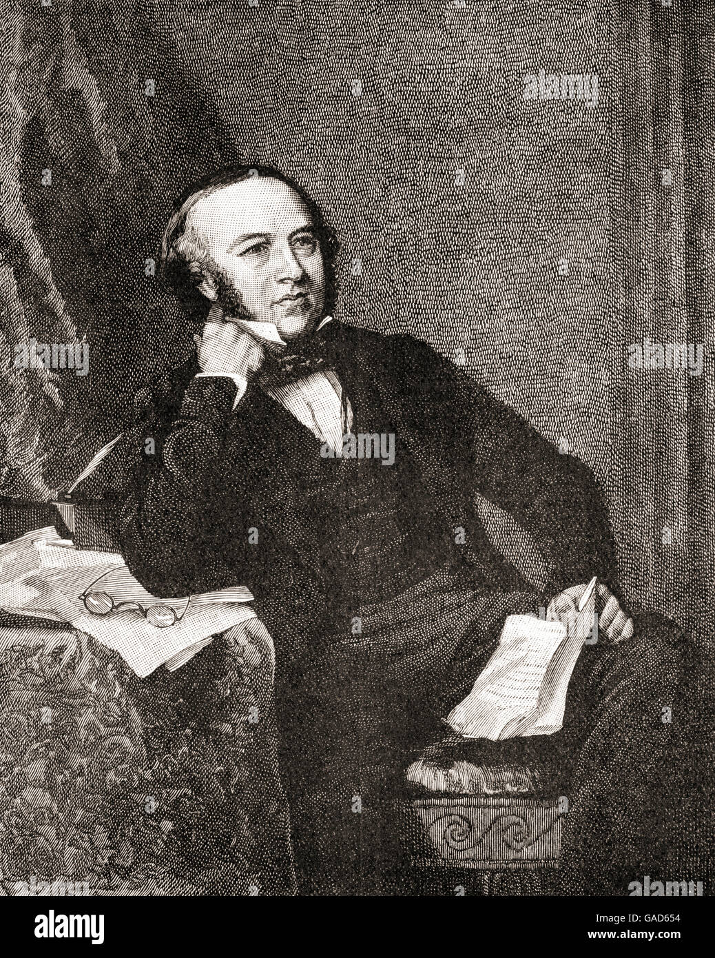 Sir Rowland Hill, 1795 – 1879.  Englisch-Lehrer, Erfinder und Sozialreformer, bekannt für ihren Ursprung die grundlegenden Konzepte der modernen Post, darunter die Erfindung der Briefmarke. Stockfoto
