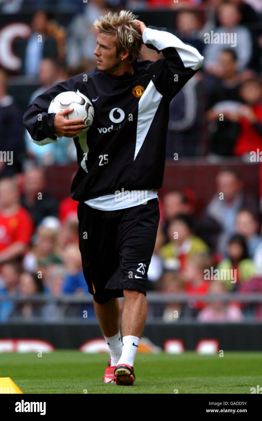 Fußball - FA Barclaycard Premiership - Manchester United Training. David Beckham von Manchester United Stockfoto