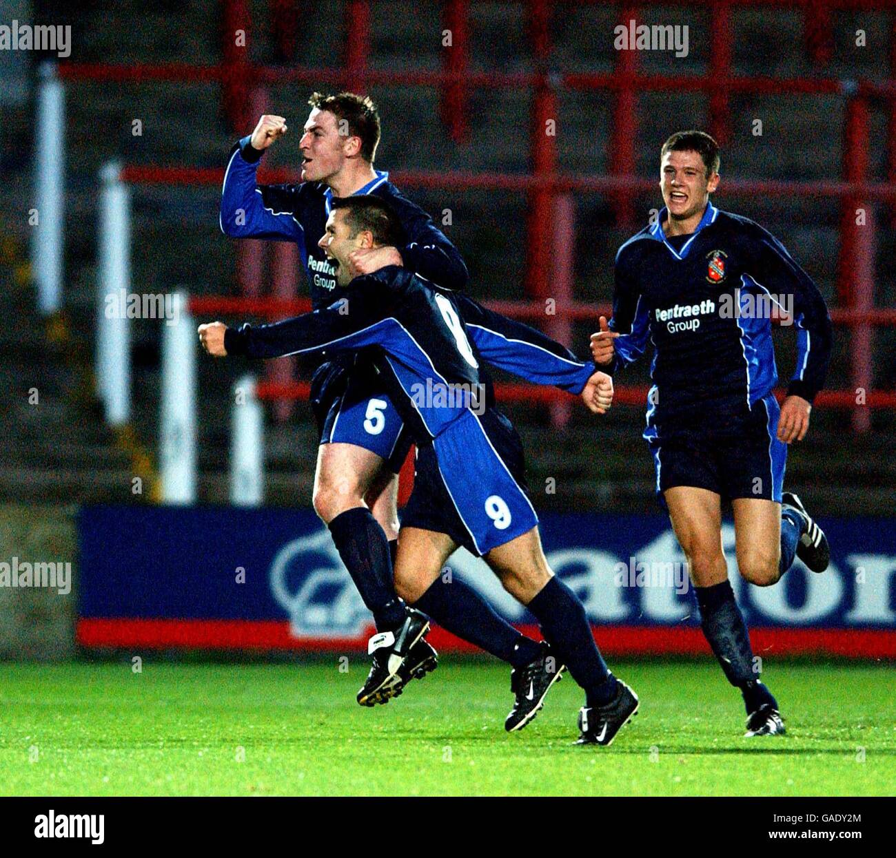 Fußball - UEFA-Cup - Qualifikationsrunde - Hinspiel - Bangor City V Sartid Stockfoto