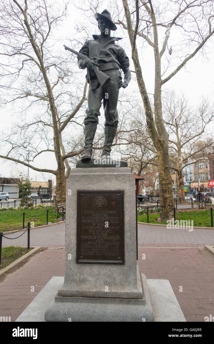 Der Wanderer statue Tompkinsville park Staten Island Stockfoto