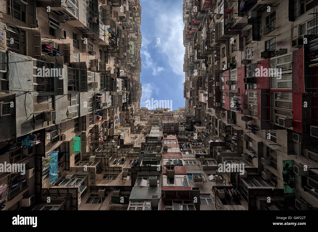 Dicht besiedelt, Hong Kong Stockfoto