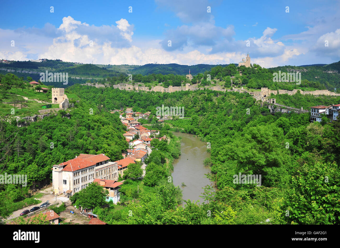 Panorama von Veliko Tarnovo, Bulgarien Stockfoto