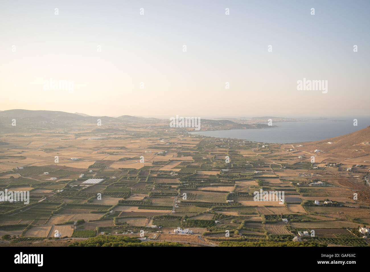 Insel Paros in Griechenland Luftbild. Stockfoto