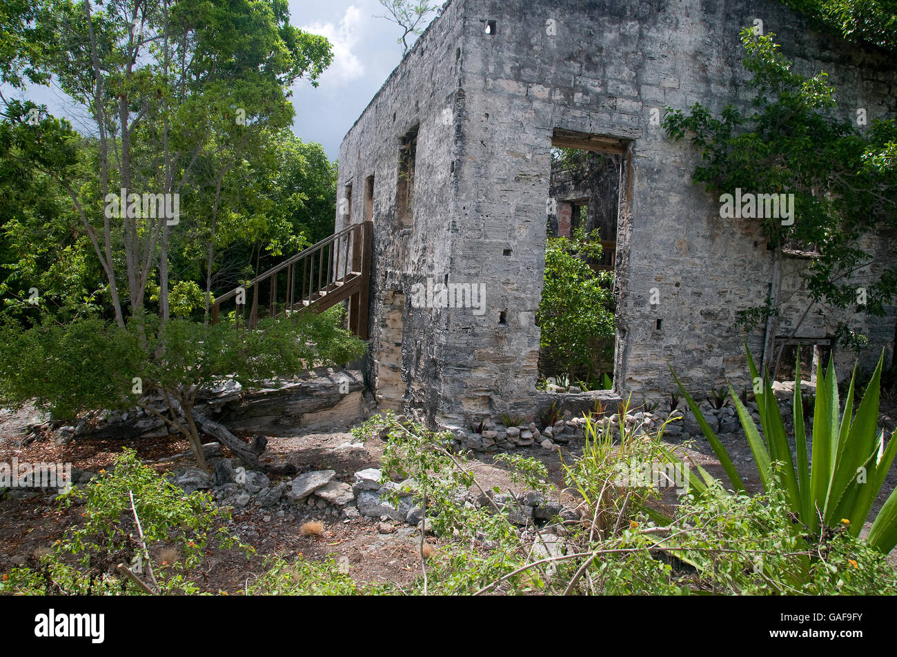 Die massive Gründe die Wade grün-Plantage auf North Caicos bietet interessante Ruinen aus den 1700er Jahren wie das große Haus. Stockfoto