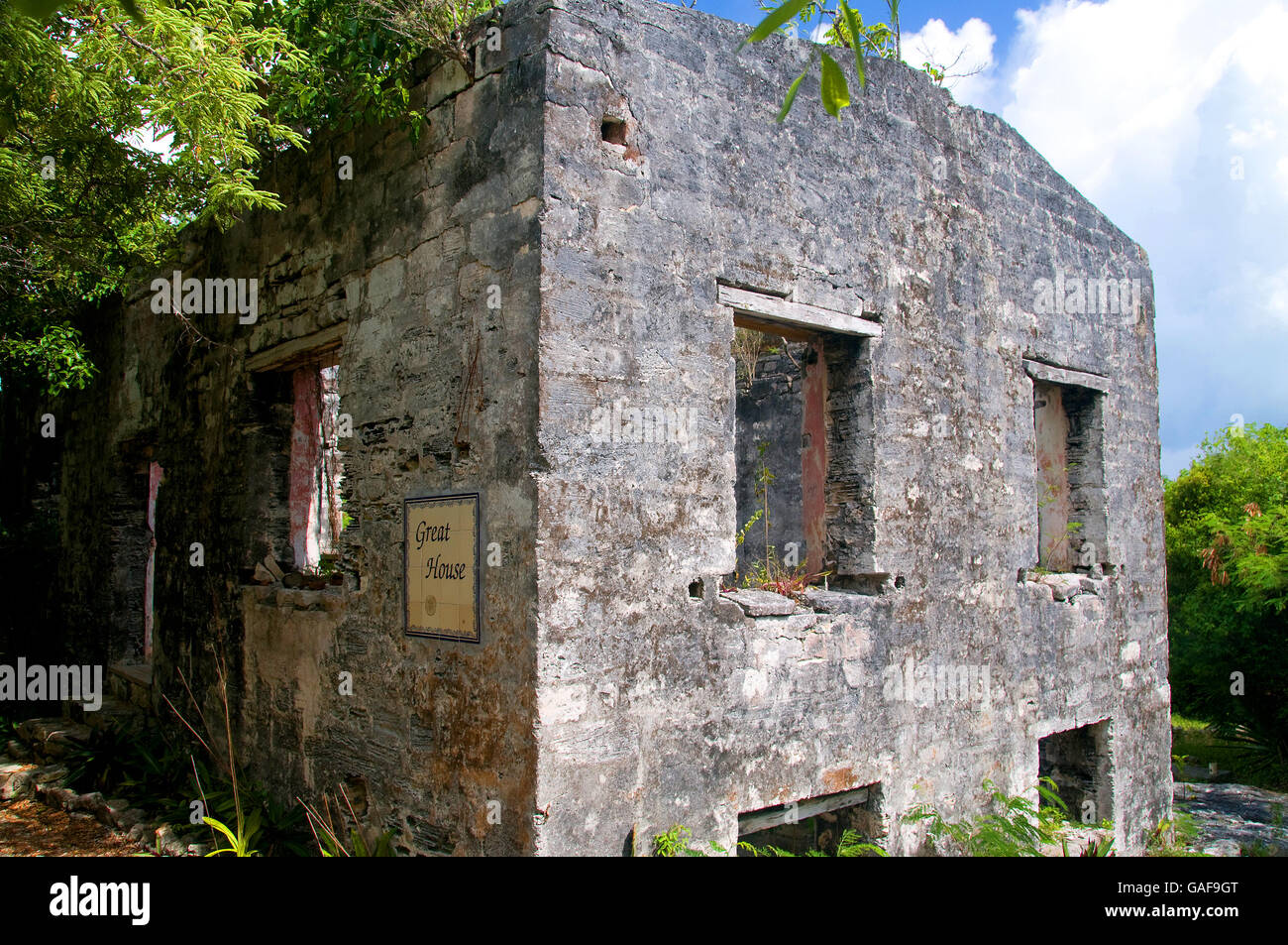 Die massive Gründe die Wade grün-Plantage auf North Caicos bietet interessante Ruinen aus den 1700er Jahren wie das große Haus. Stockfoto
