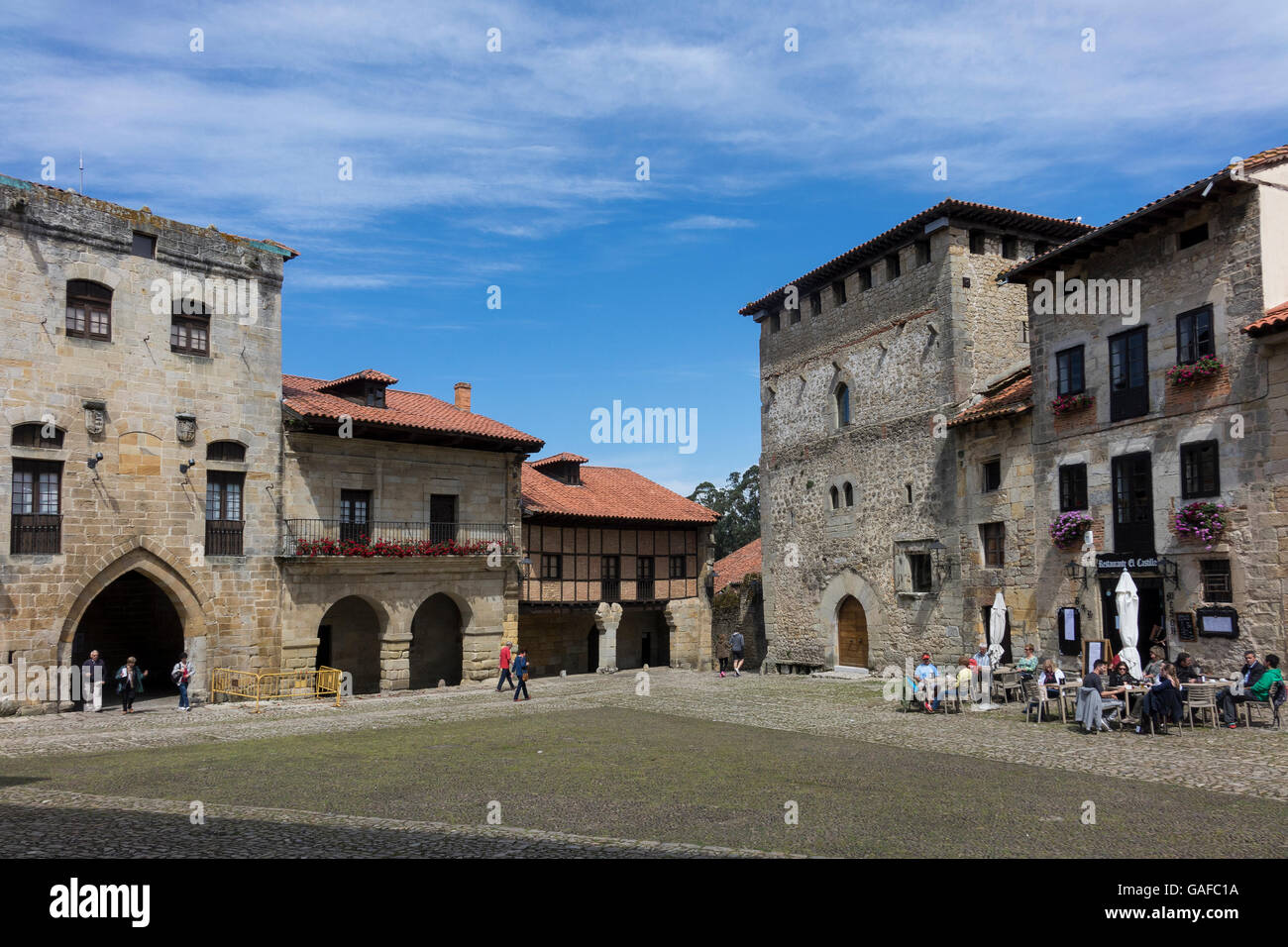 Spanien, Kantabrien, Santillana del Mar, großen Plaza Stockfoto