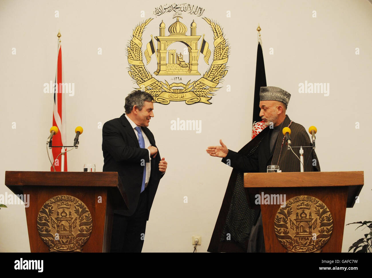 Gordon Brown besucht Afghanistan Stockfoto