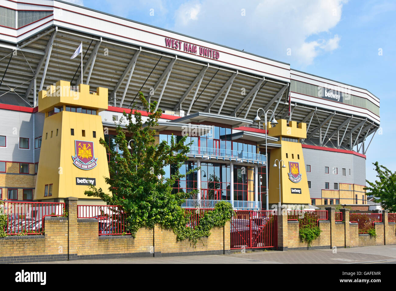 West Ham United Football Club Stadion Haupteingang Upton Park Newham East London England UK Stockfoto