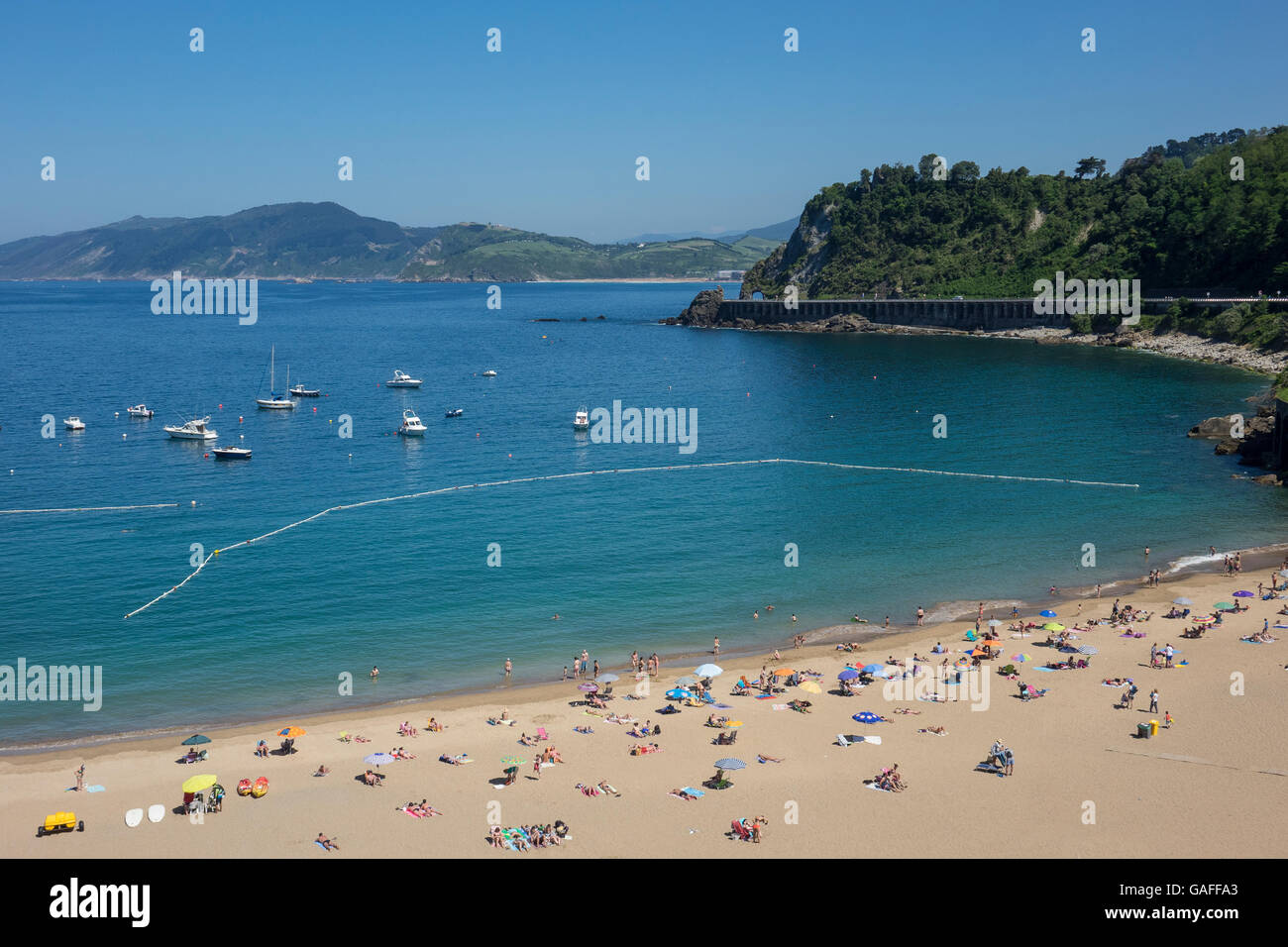 Spanien, Gipuzkoa, Guetaria, Strand Stockfoto