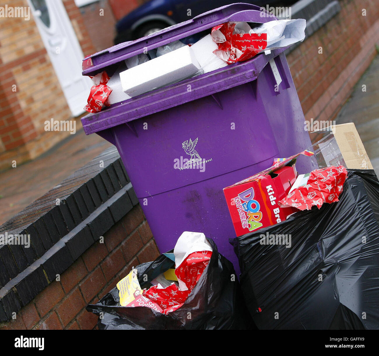 Weihnachten-Müll Stockfoto