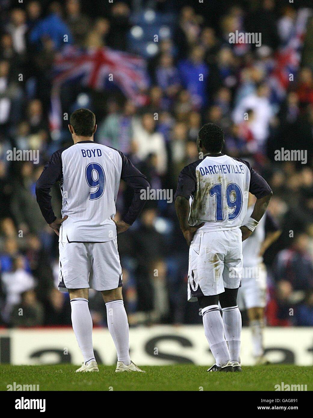 Fußball - UEFA Champions League - Gruppe E - Rangers V Olympique Lyonnais - Ibrox Stadium Stockfoto