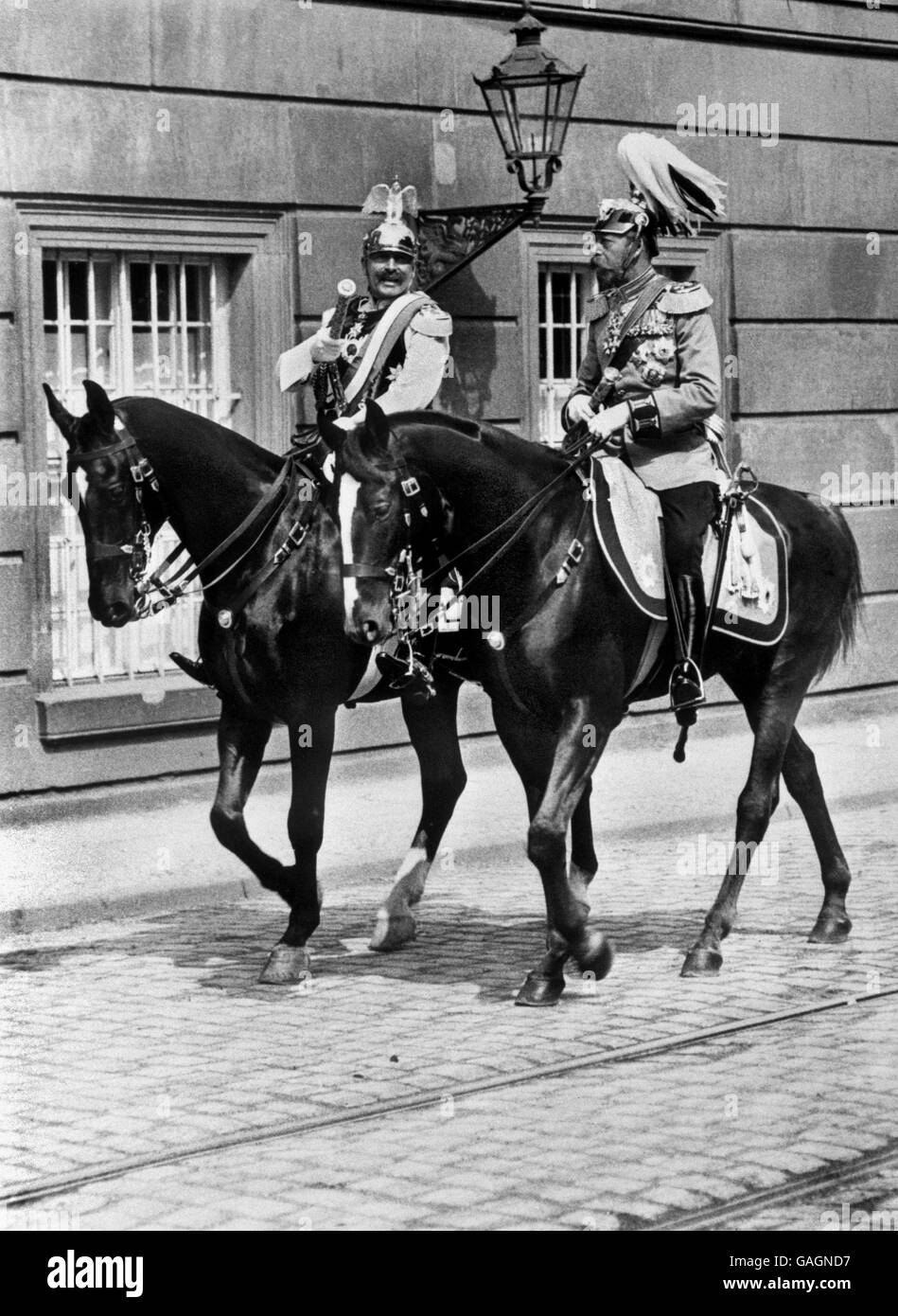 König - König Georg v. und Kaiser Wilhelm II. Stockfoto