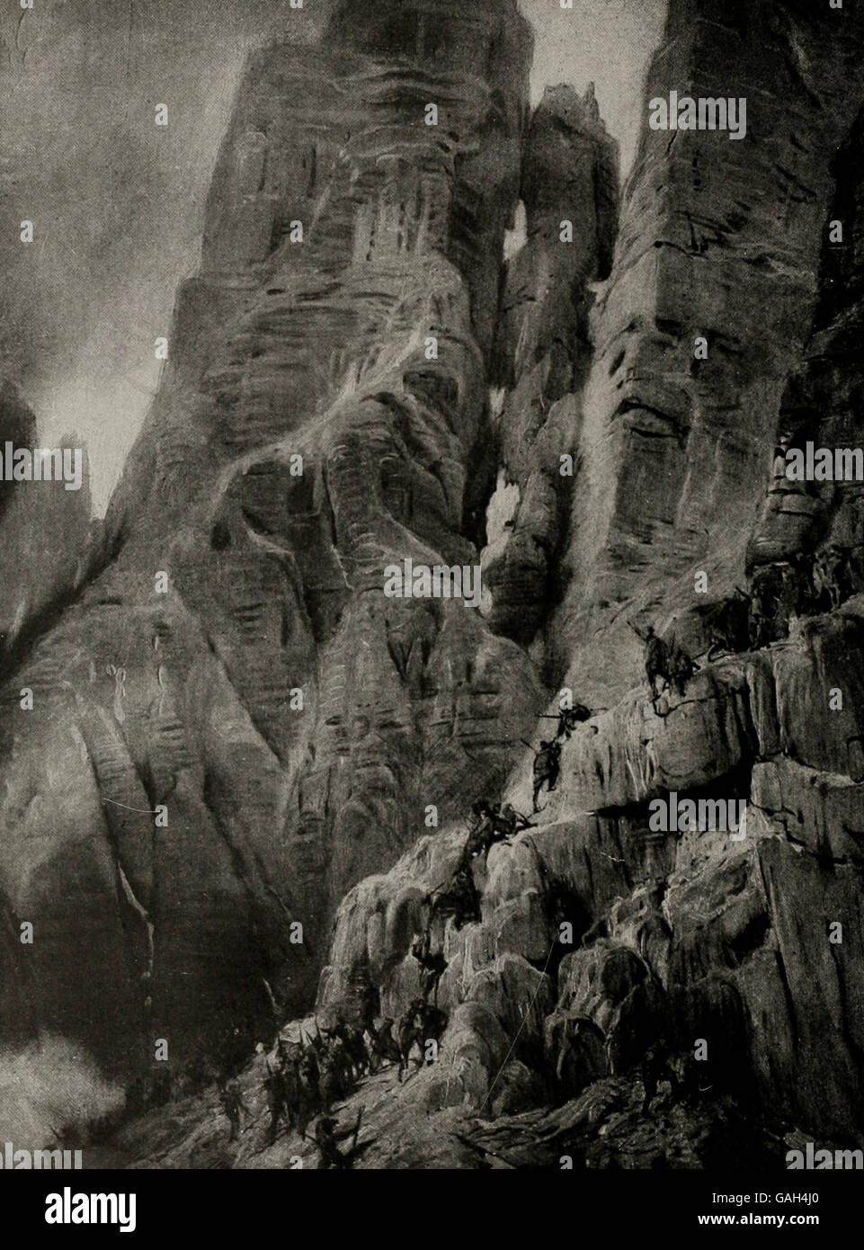 Eroberung der Alpen, der Aufstieg der Dolomiten im ersten Weltkrieg Stockfoto
