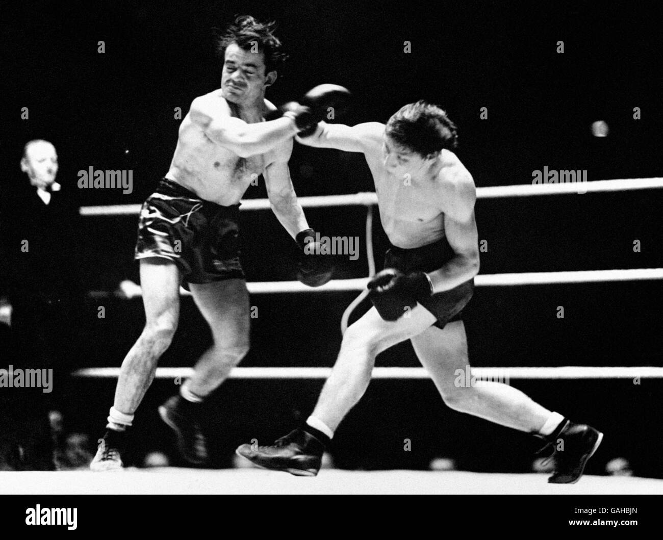 Boxen - Weltergewicht - Eric Boon V Dave Crowley - Harringay Arena Stockfoto