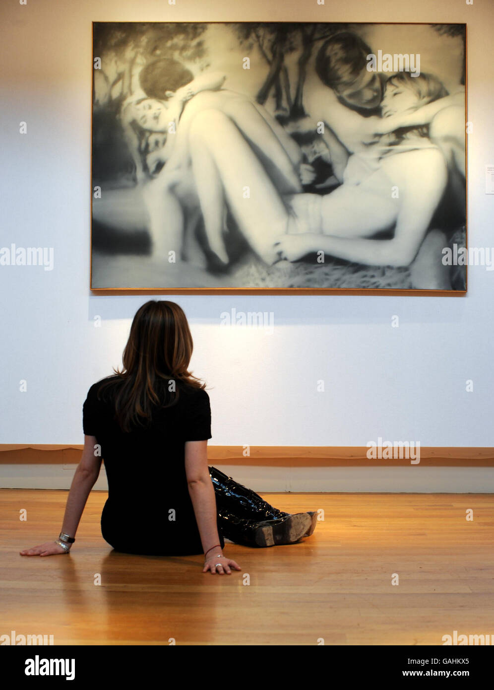 Zwei Liebespaar, ein Werk des deutschen Künstlers Gerhard Richter aus dem Jahr 1966, ist in Christies Old Brompton Road Galerie zu sehen. Stockfoto